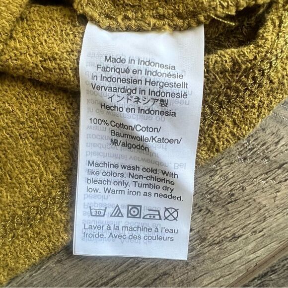 Madewell Texture & Thread Eyelet-Inset Top Spiced Olive Long Sleeve Size XS - Picture 11 of 11